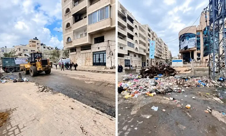 مشروع جمع وترحيل النفايات الصلبة في قطاع غزة