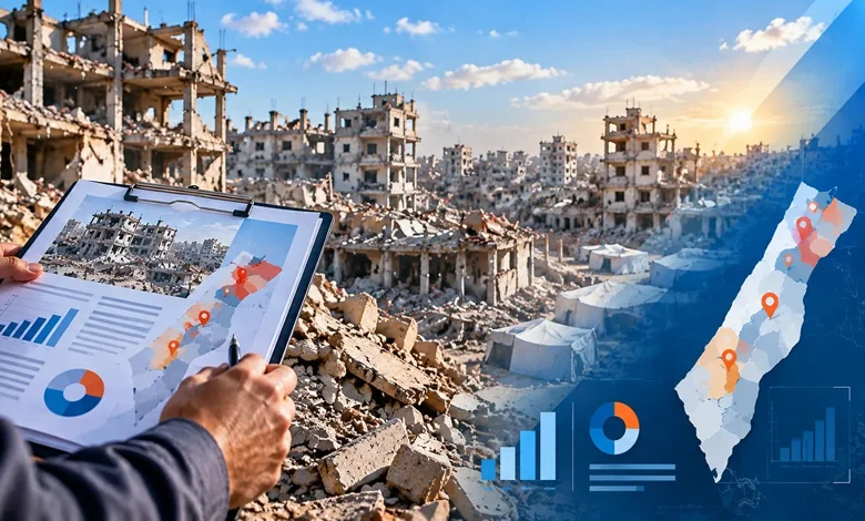 الإعلان عن نشر تقرير تقييم المباني الخطرة في قطاع غزة، حتى تاريخ 15 أغسطس 2026